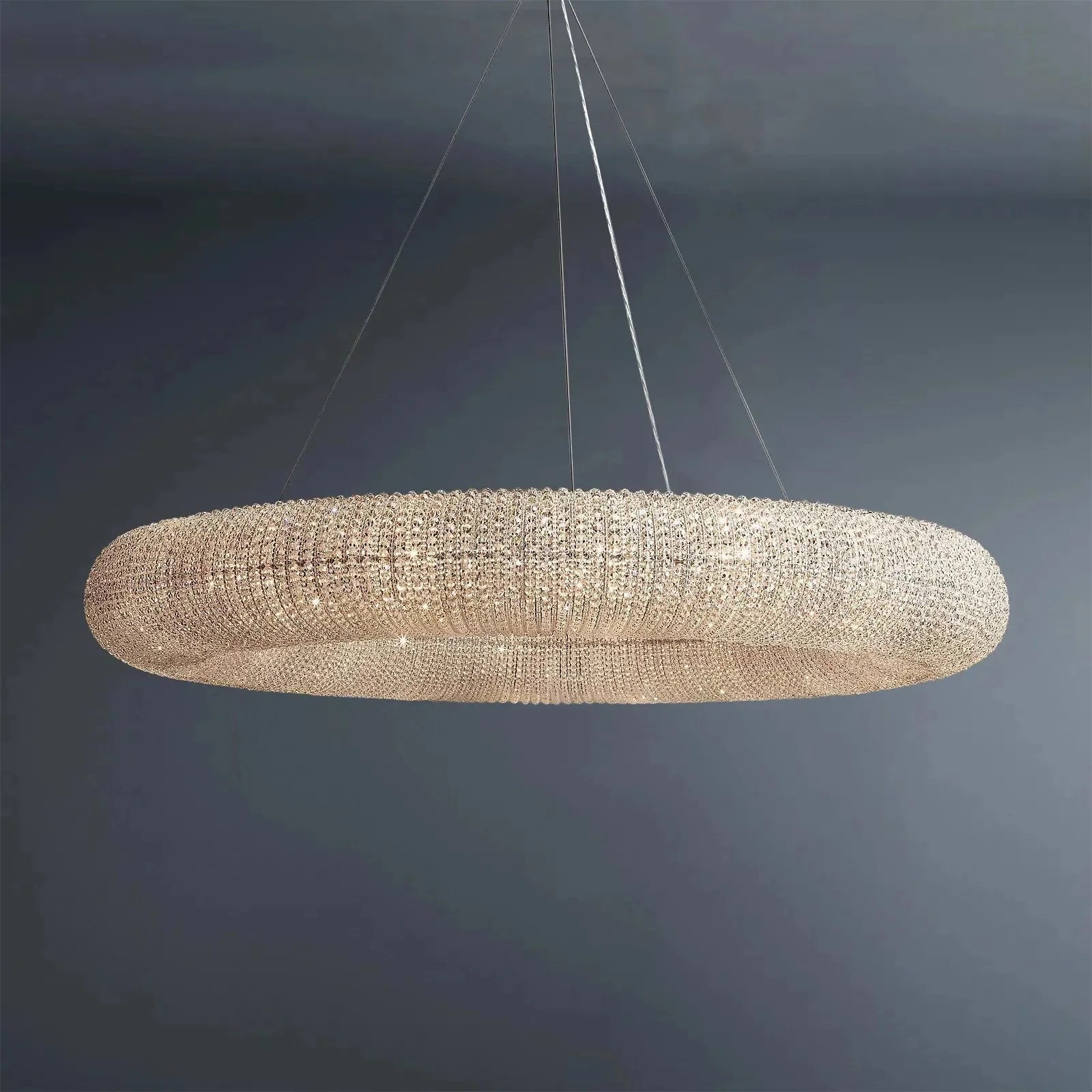 Halo Modern Clear Round Chandelier D59" - GILDLAMPS