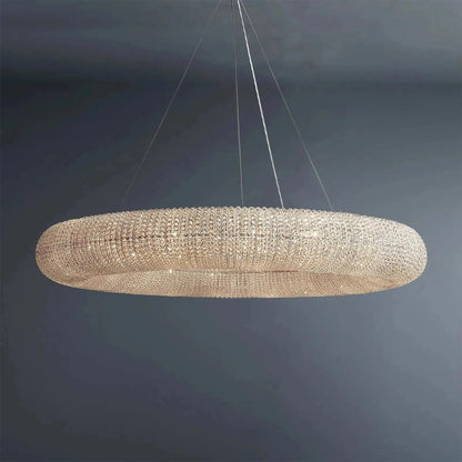Halo Modern Clear Round Chandelier D59" - GILDLAMPS