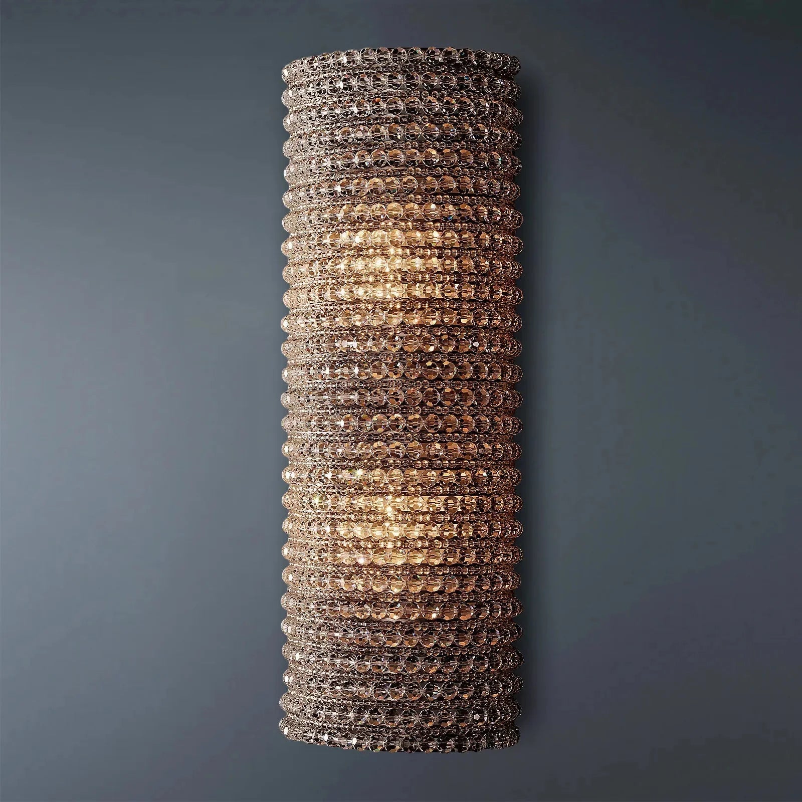 Halo Modern Smoke Crystal Wall Sconce 21"H - GILDLAMPS