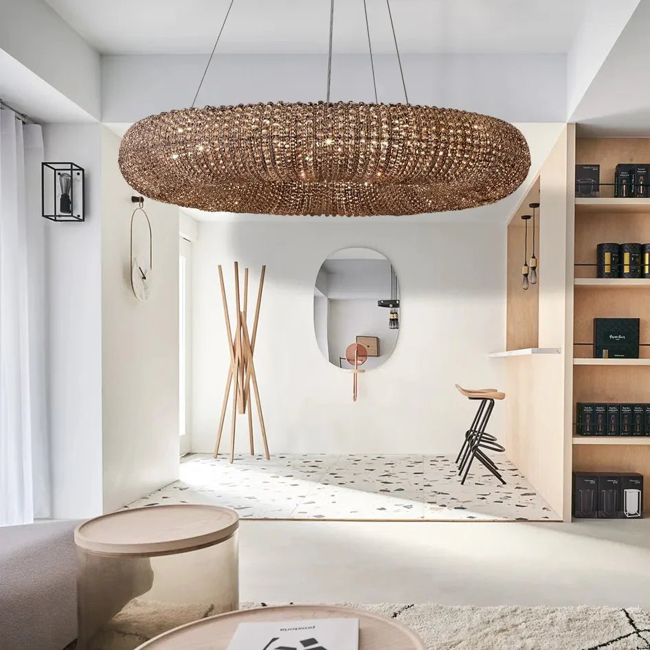 Halo Modern Smoke Round Chandelier D59" - GILDLAMPS