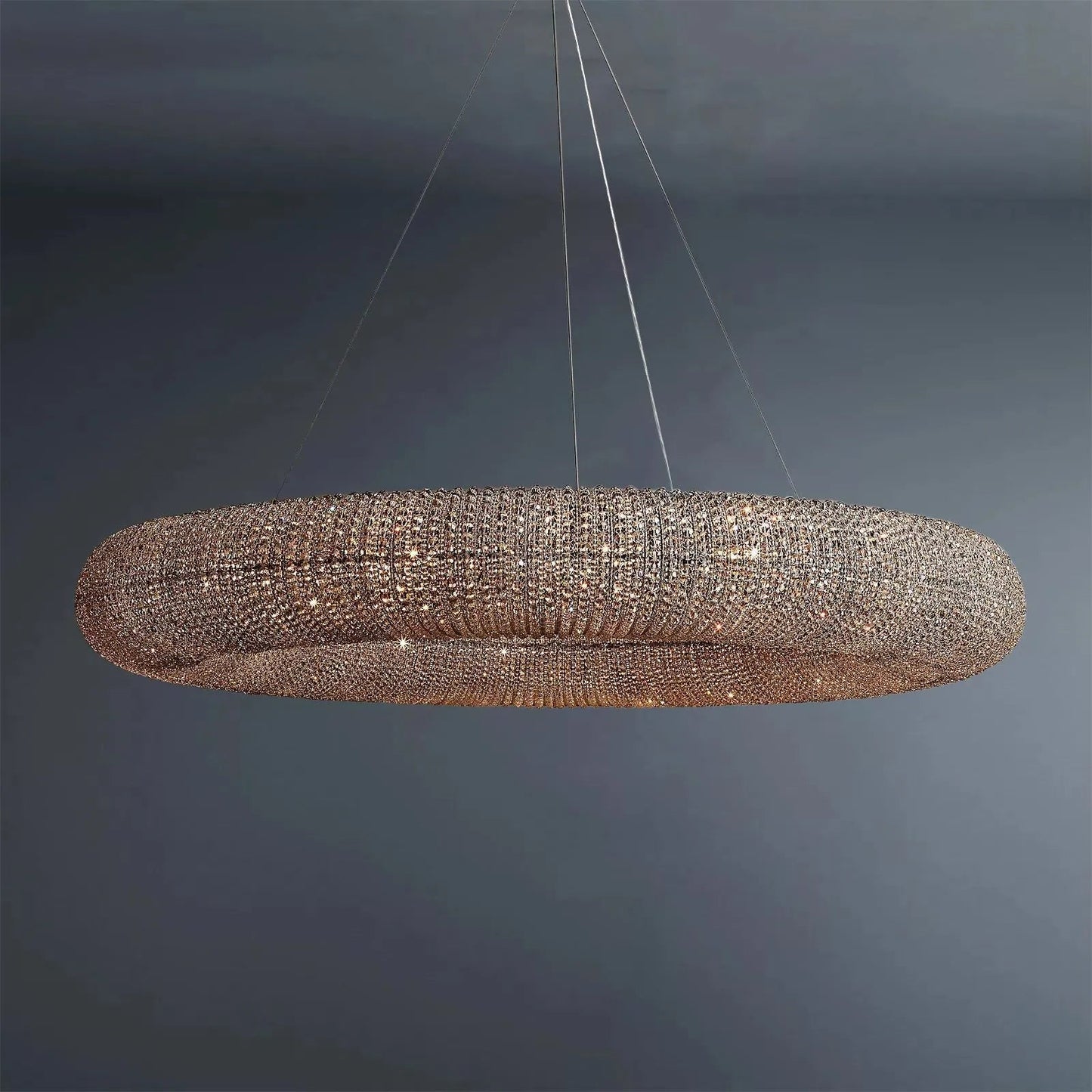 Halo Modern Smoke Round Chandelier D59" - GILDLAMPS