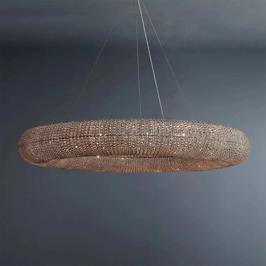 Halo Modern Smoke Round Chandelier D59" - GILDLAMPS