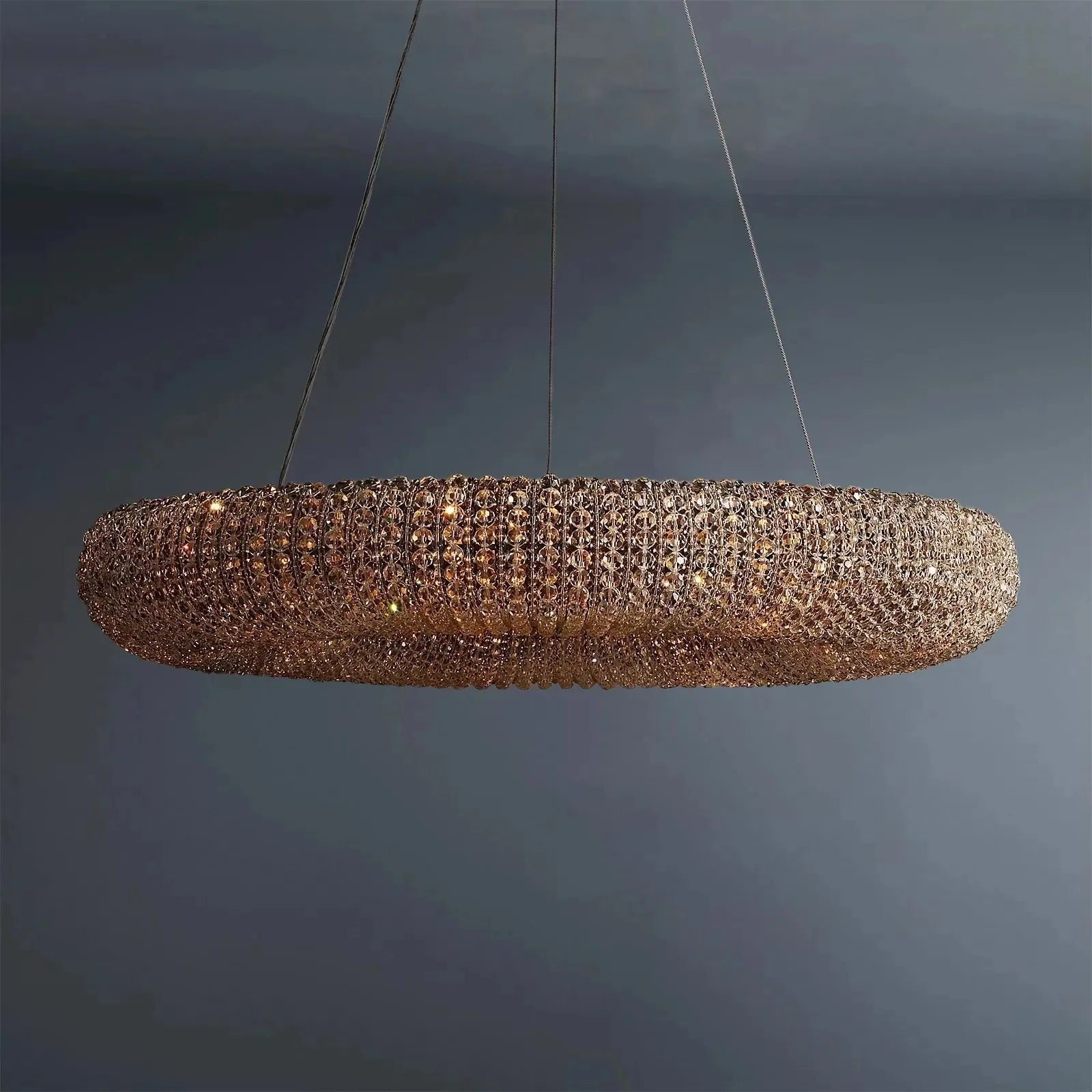 Halo Modern Somke Round Chandelier 32" - GILDLAMPS