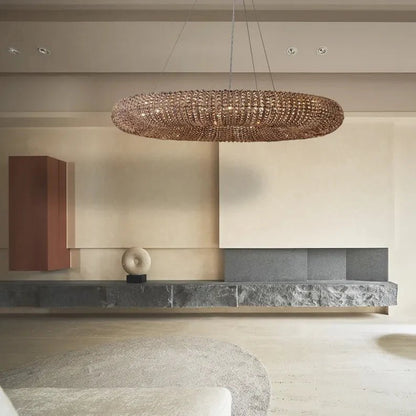Halo Modern Somke Round Chandelier D41" - GILDLAMPS