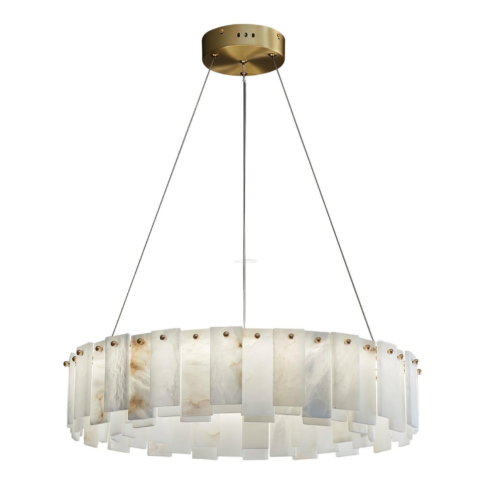 Halos Alabaster Round/Square Chandelier - GILDLAMPS