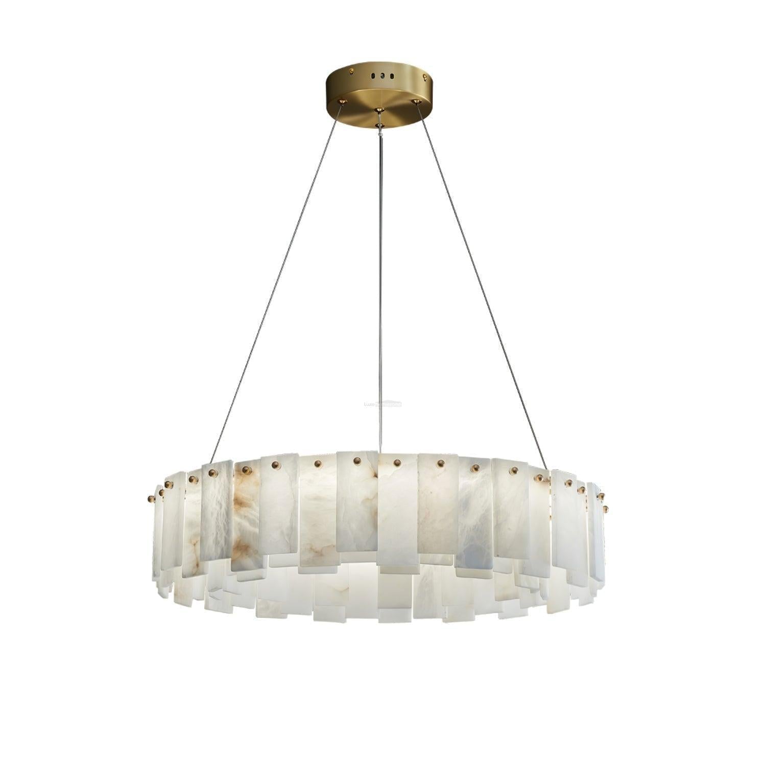 Halos Alabaster Round/Square Chandelier - GILDLAMPS