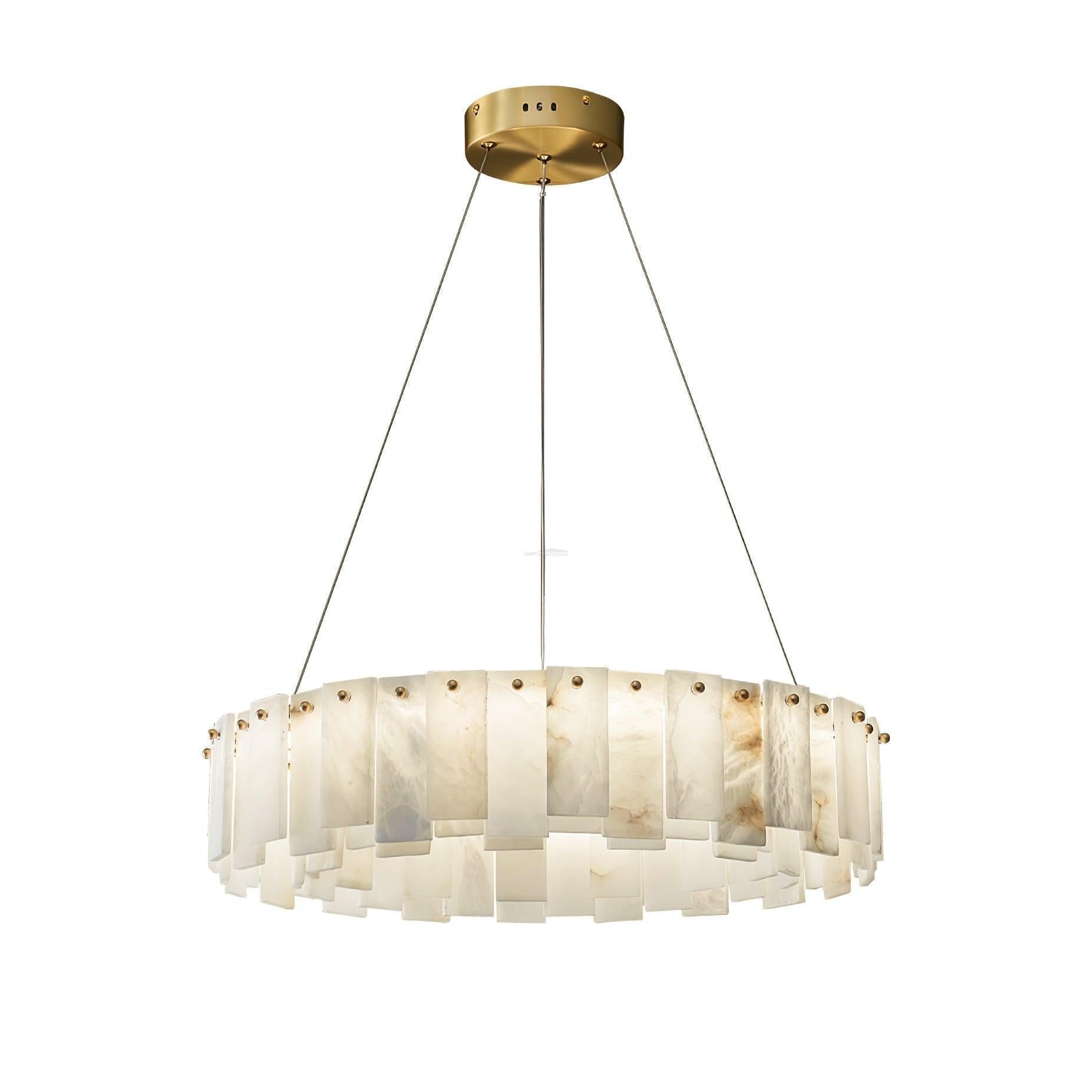 Halos Alabaster Round/Square Chandelier - GILDLAMPS
