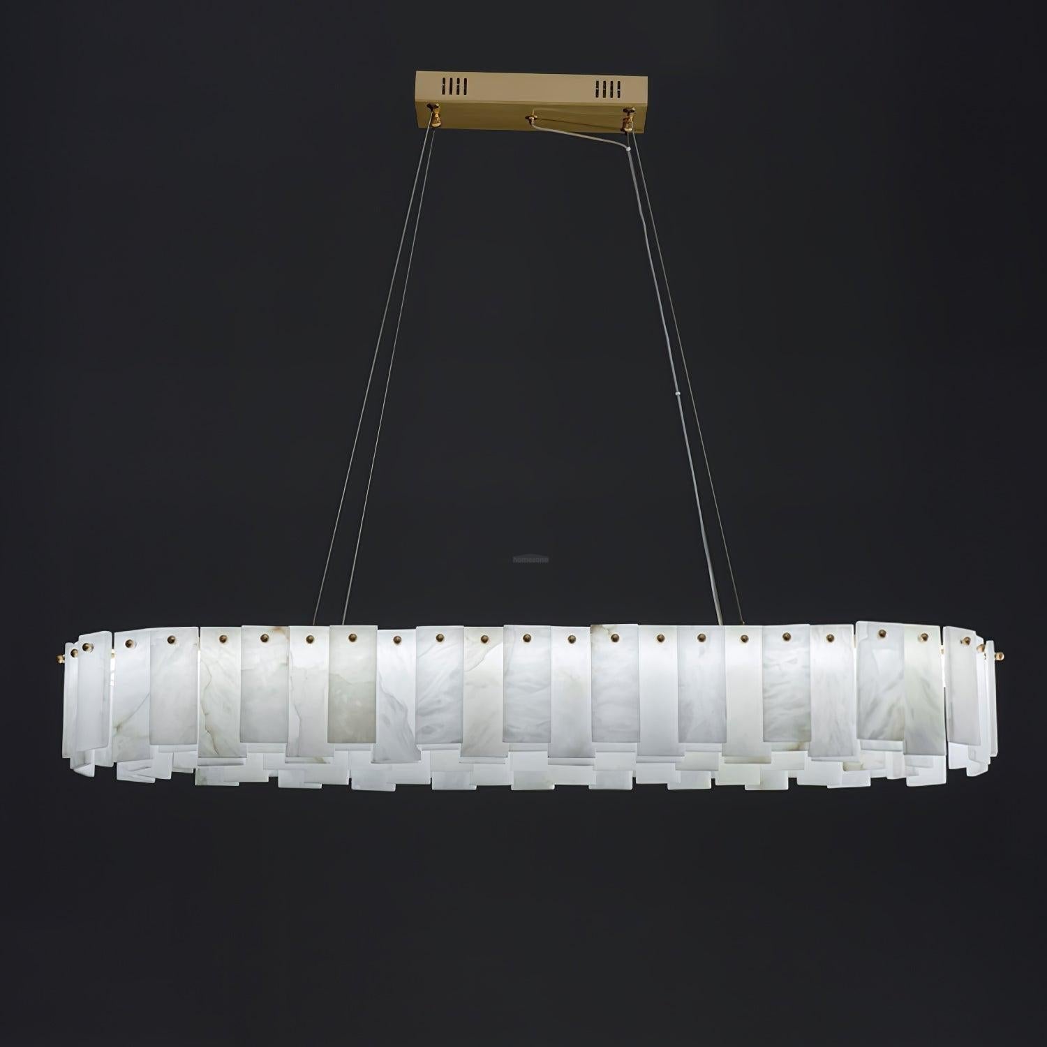 Halos Alabaster Round/Square Chandelier - GILDLAMPS