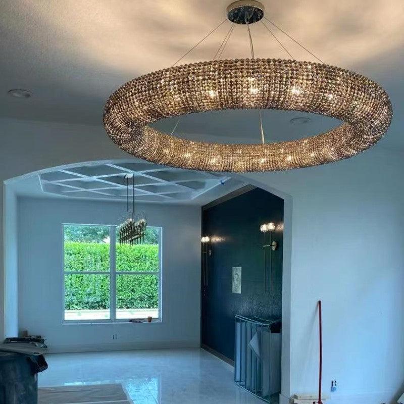 Halos Crystal Round LED Chandelier 32"41''59''72'' - GILDLAMPS