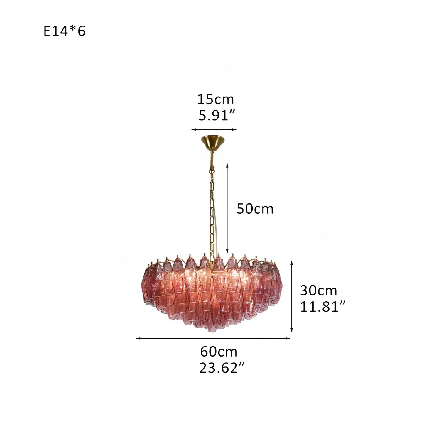 Hand Blown Tier Glass Large Murano Chandelier 24"31"40" - GILDLAMPS