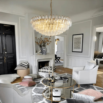 Hand Blown Tier Glass Large Murano Chandelier 24"31"40" - GILDLAMPS