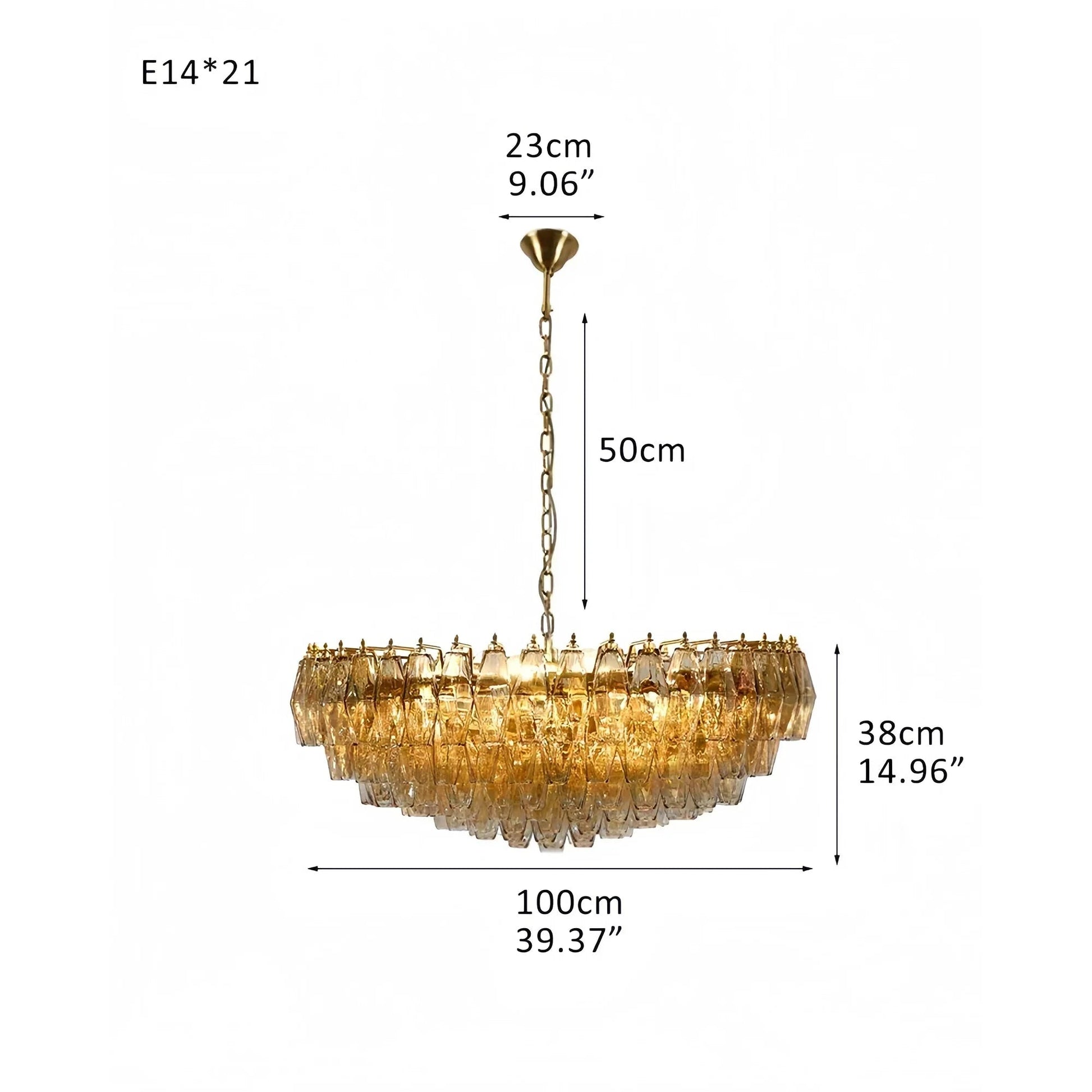 Hand Blown Tier Glass Large Murano Chandelier 24"31"40" - GILDLAMPS
