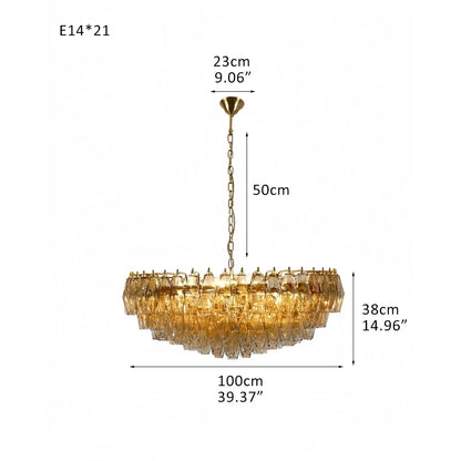 Hand Blown Tier Glass Large Murano Chandelier 24"31"40" - GILDLAMPS