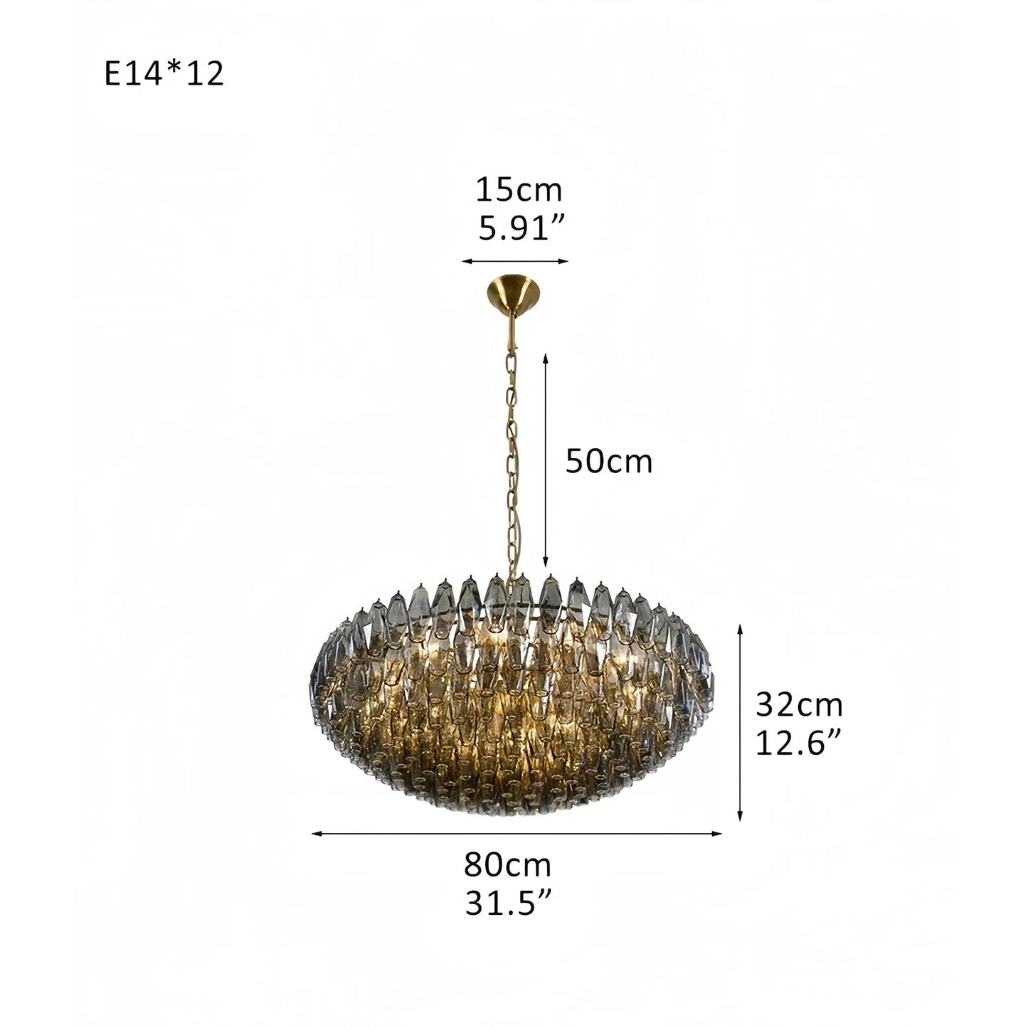 Hand Blown Tier Glass Large Murano Chandelier 24"31"40" - GILDLAMPS