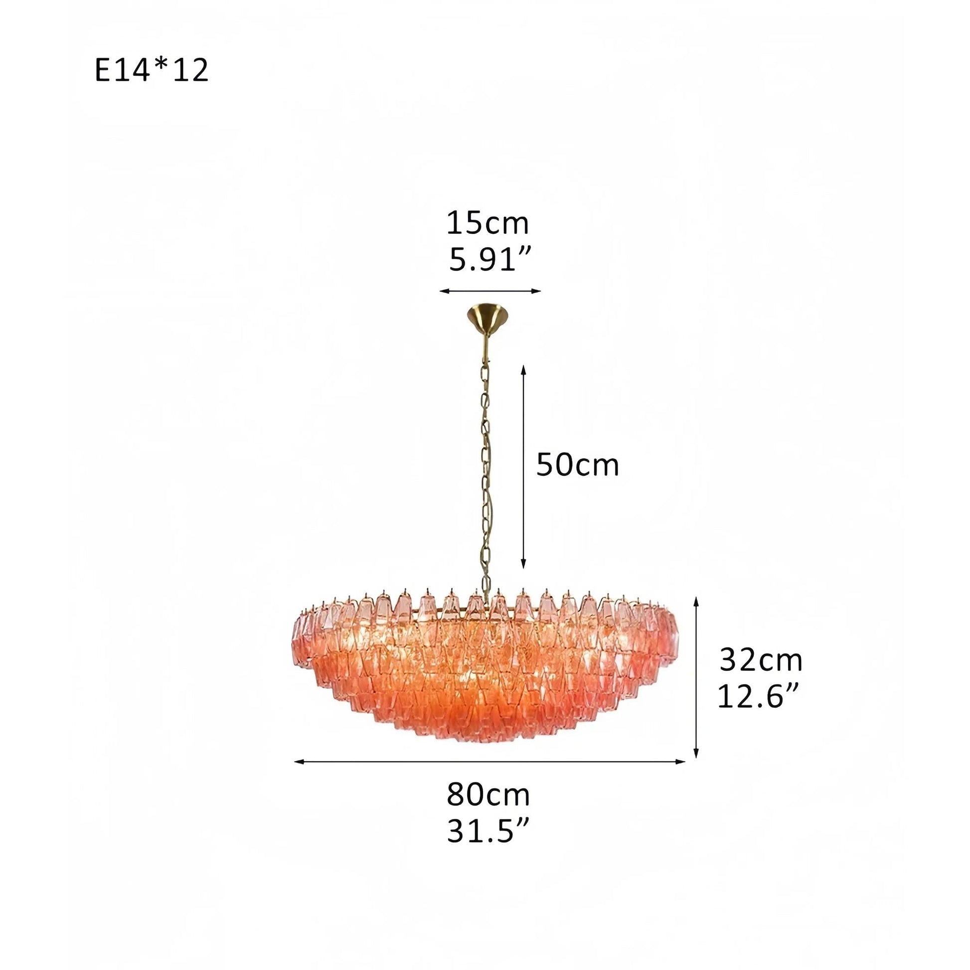 Hand Blown Tier Glass Large Murano Chandelier 24"31"40" - GILDLAMPS