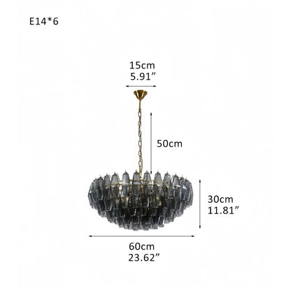 Hand Blown Tier Glass Large Murano Chandelier 24"31"40" - GILDLAMPS