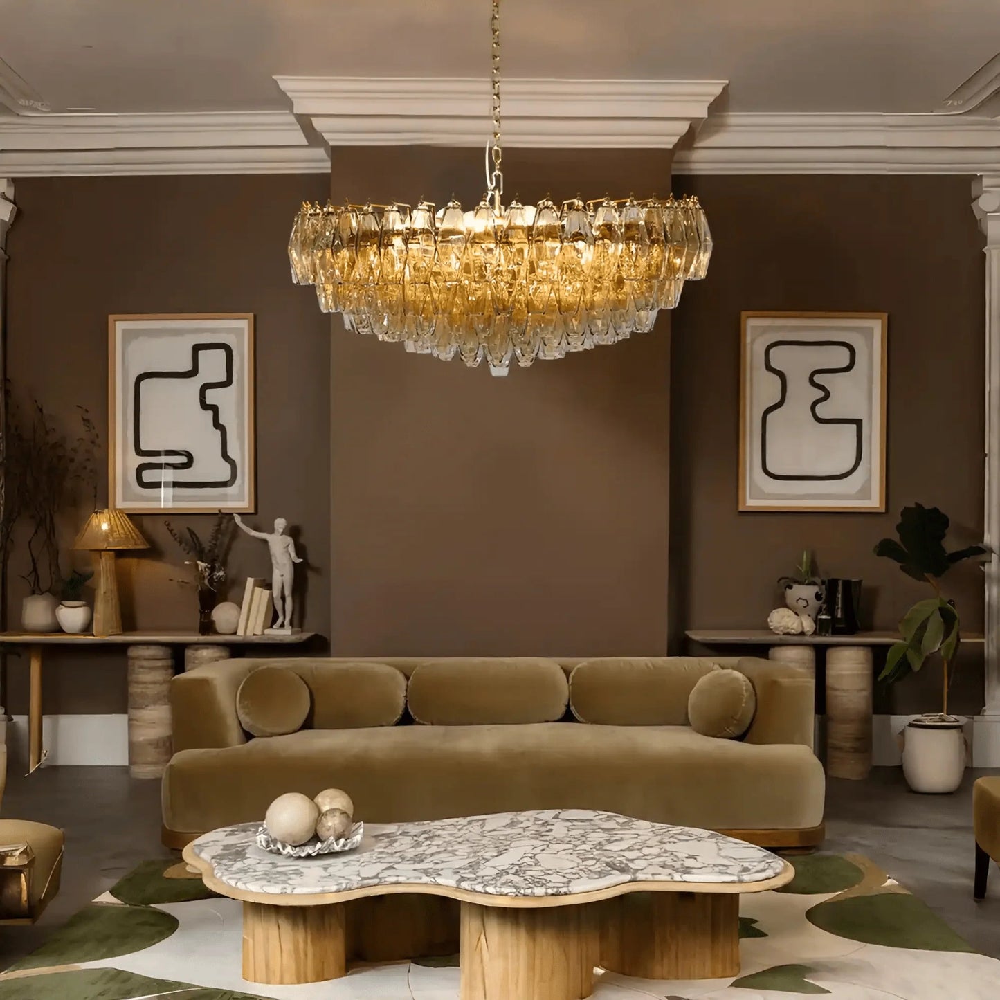 Hand Blown Tier Glass Large Murano Chandelier 24"31"40" - GILDLAMPS