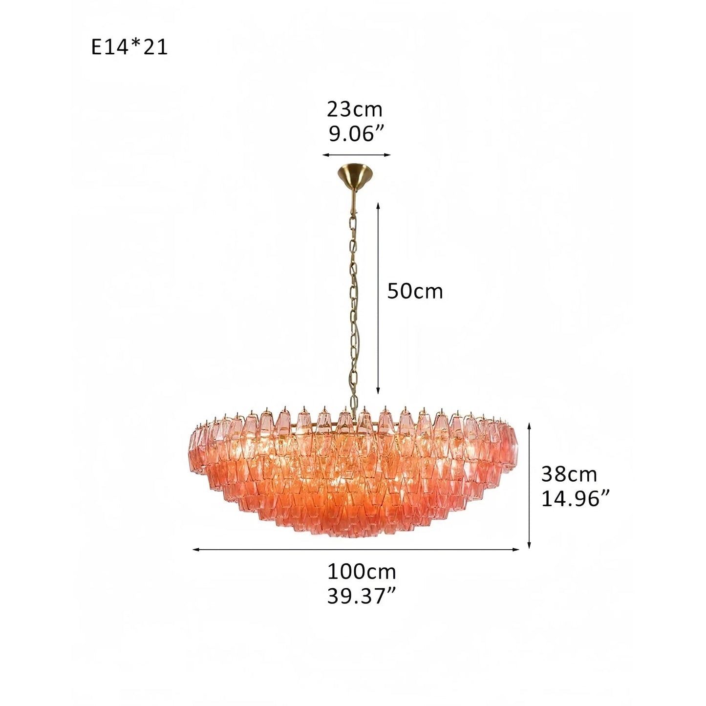 Hand Blown Tier Glass Large Murano Chandelier 24"31"40" - GILDLAMPS