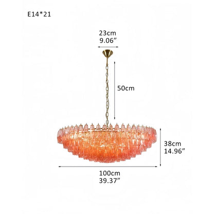 Hand Blown Tier Glass Large Murano Chandelier 24"31"40" - GILDLAMPS