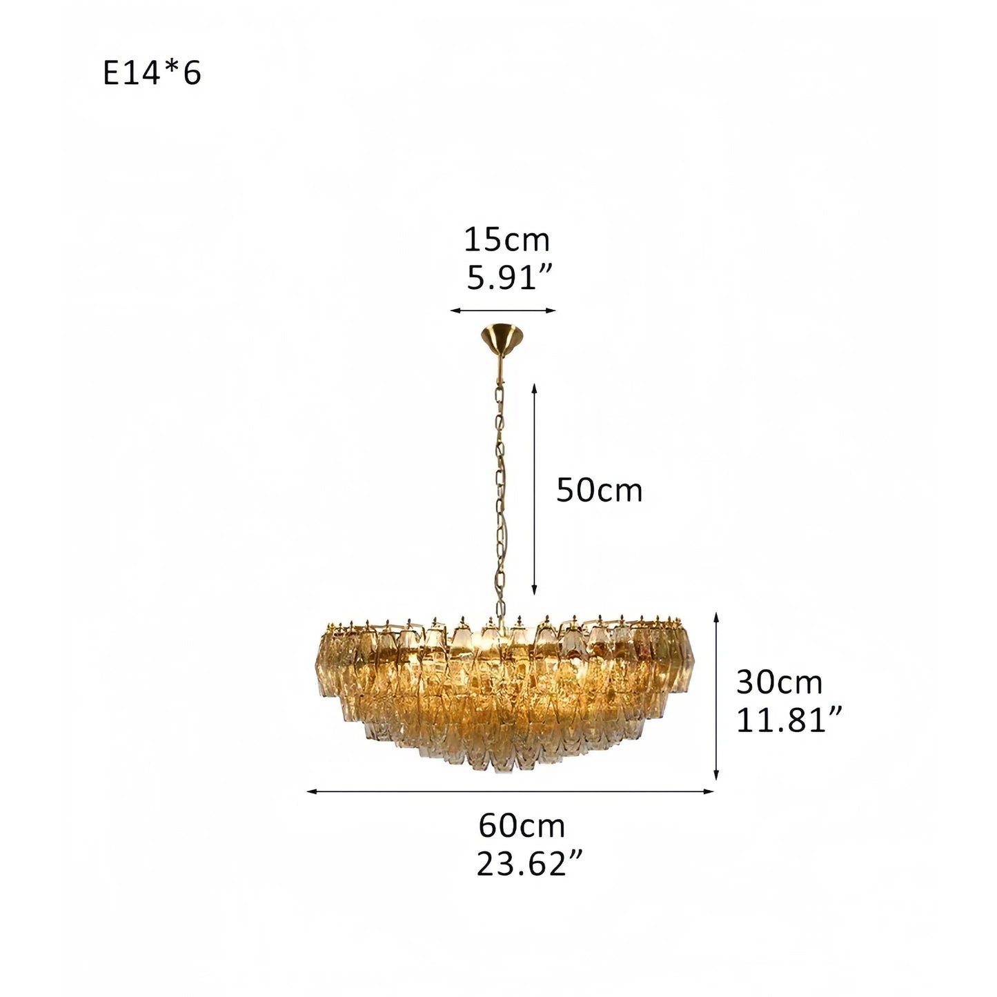 Hand Blown Tier Glass Large Murano Chandelier 24"31"40" - GILDLAMPS