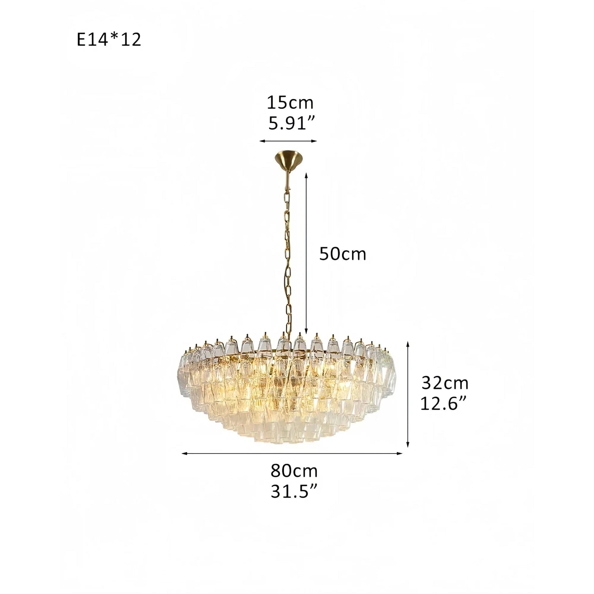Hand Blown Tier Glass Large Murano Chandelier 24"31"40" - GILDLAMPS
