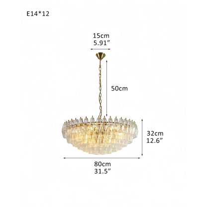 Hand Blown Tier Glass Large Murano Chandelier 24"31"40" - GILDLAMPS