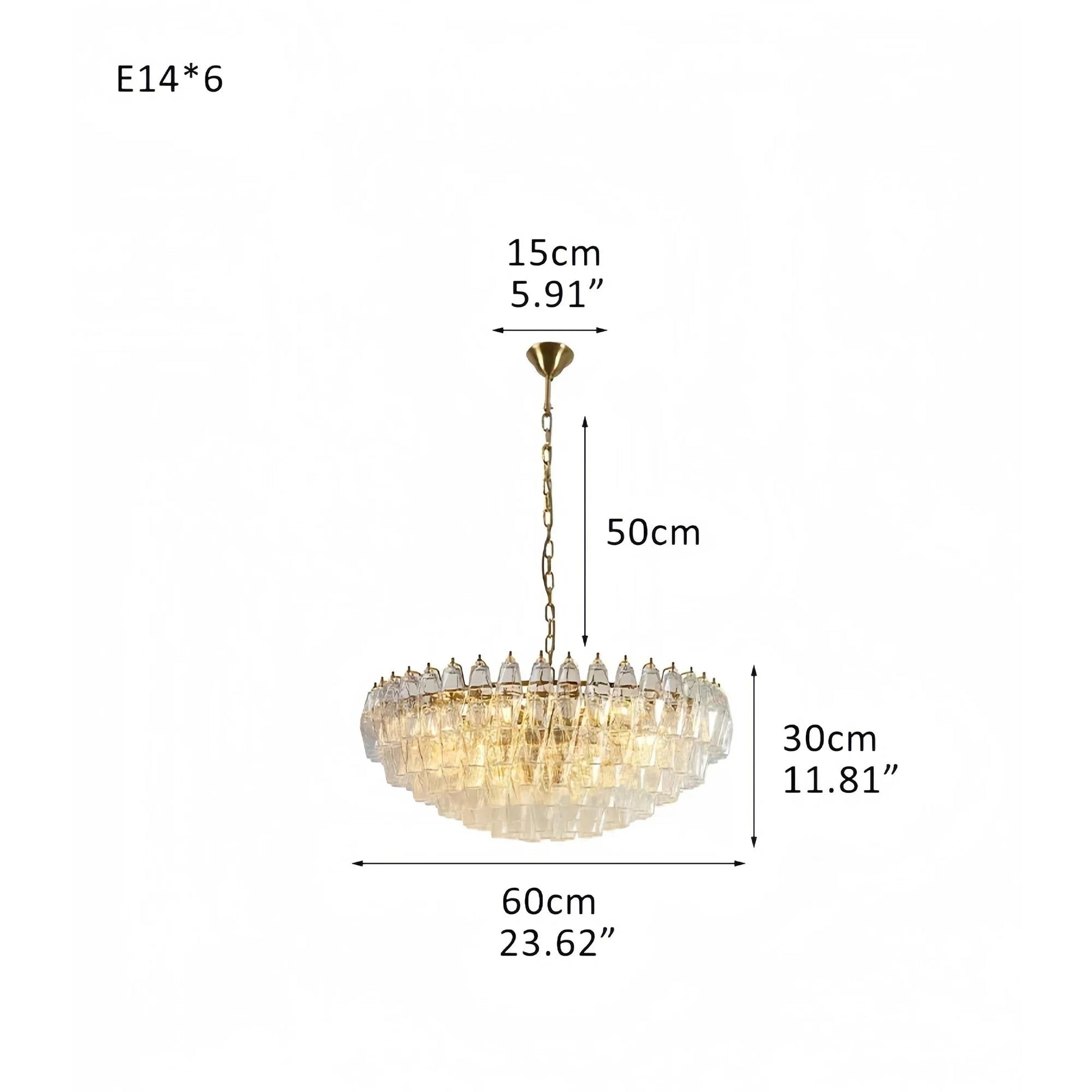 Hand Blown Tier Glass Large Murano Chandelier 24"31"40" - GILDLAMPS