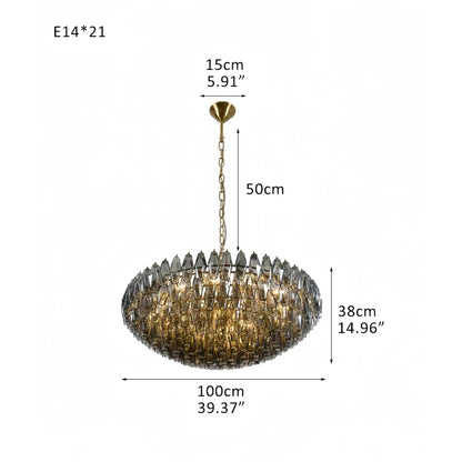 Hand Blown Tier Glass Large Murano Chandelier 24"31"40" - GILDLAMPS