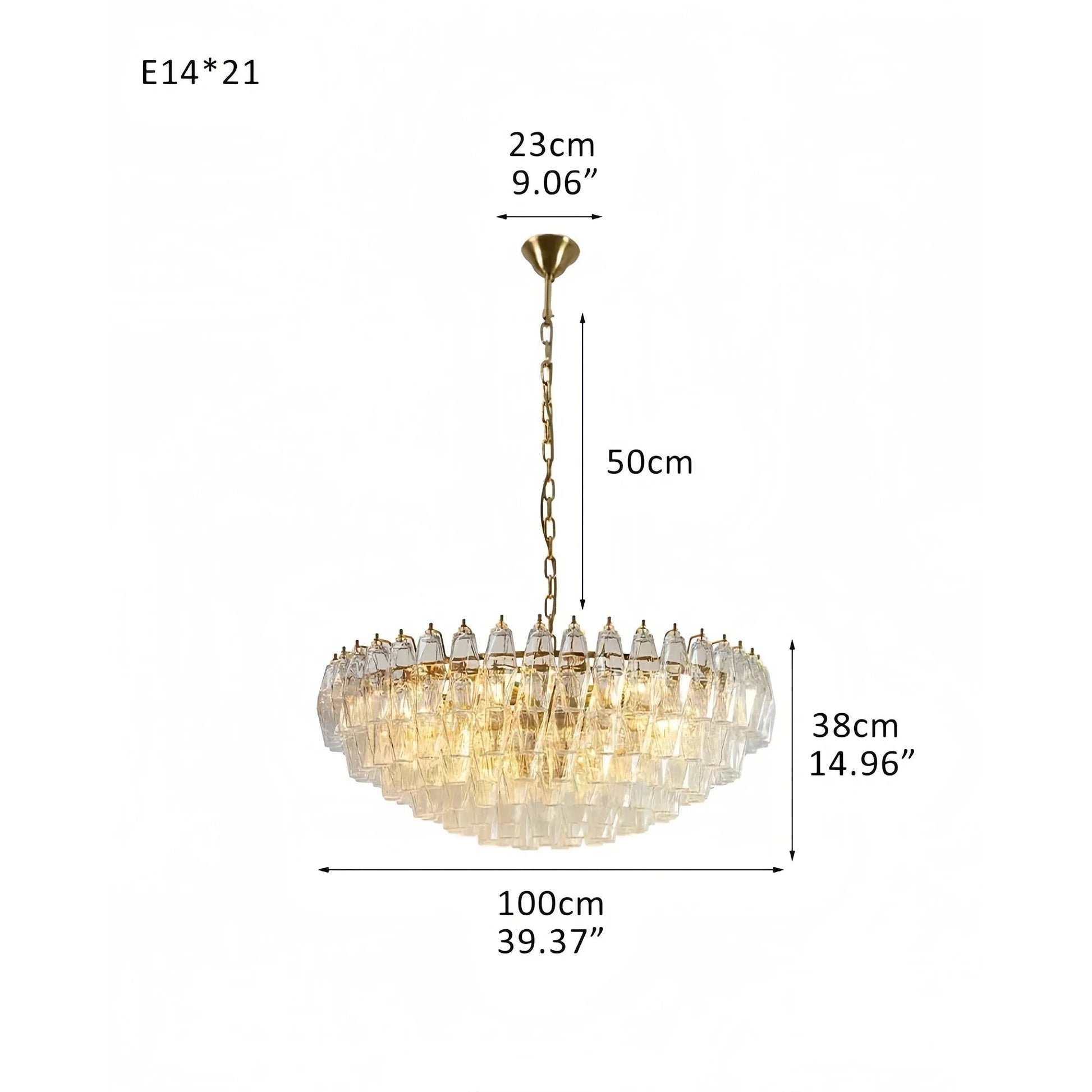 Hand Blown Tier Glass Large Murano Chandelier 24"31"40" - GILDLAMPS