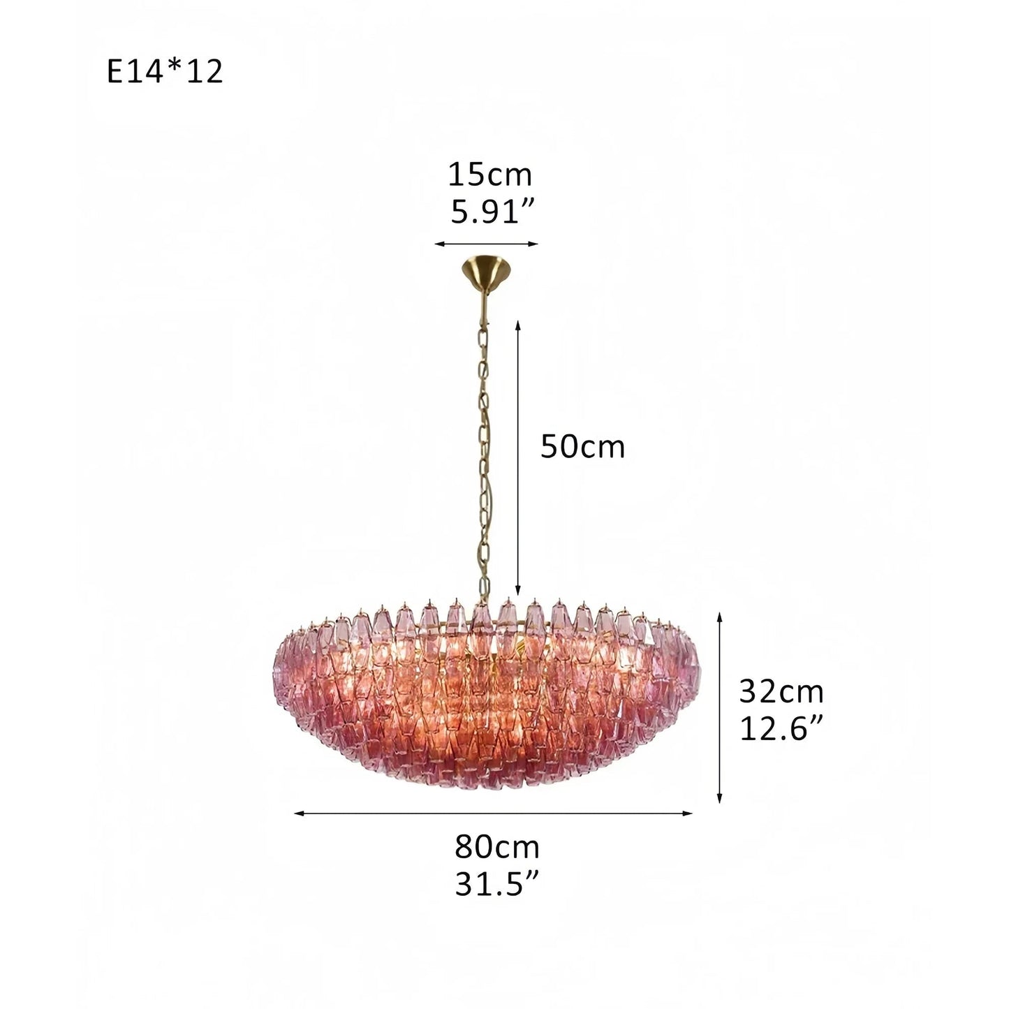 Hand Blown Tier Glass Large Murano Chandelier 24"31"40" - GILDLAMPS
