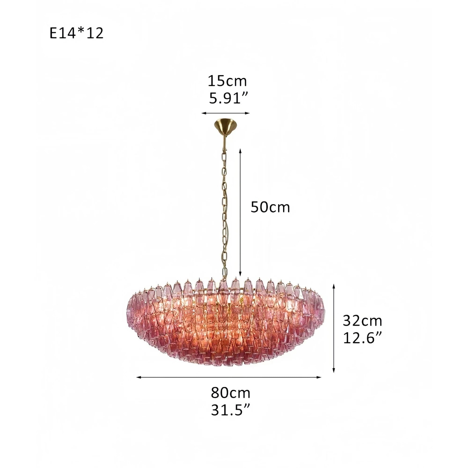 Hand Blown Tier Glass Large Murano Chandelier 24"31"40" - GILDLAMPS