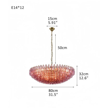 Hand Blown Tier Glass Large Murano Chandelier 24"31"40" - GILDLAMPS