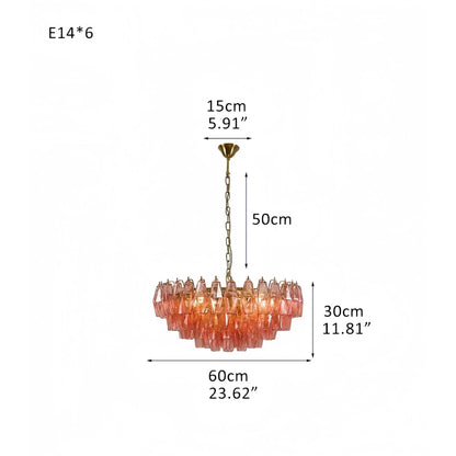 Hand Blown Tier Glass Large Murano Chandelier 24"31"40" - GILDLAMPS