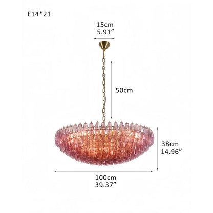 Hand Blown Tier Glass Large Murano Chandelier 24"31"40" - GILDLAMPS