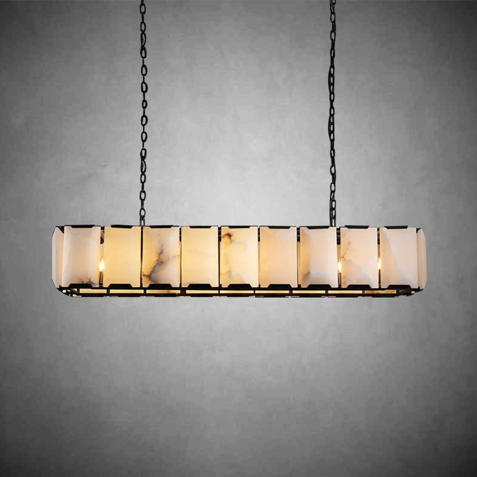 Harlew Calcite Rectangular Chandelier 42"54''62''74'' - GILDLAMPS