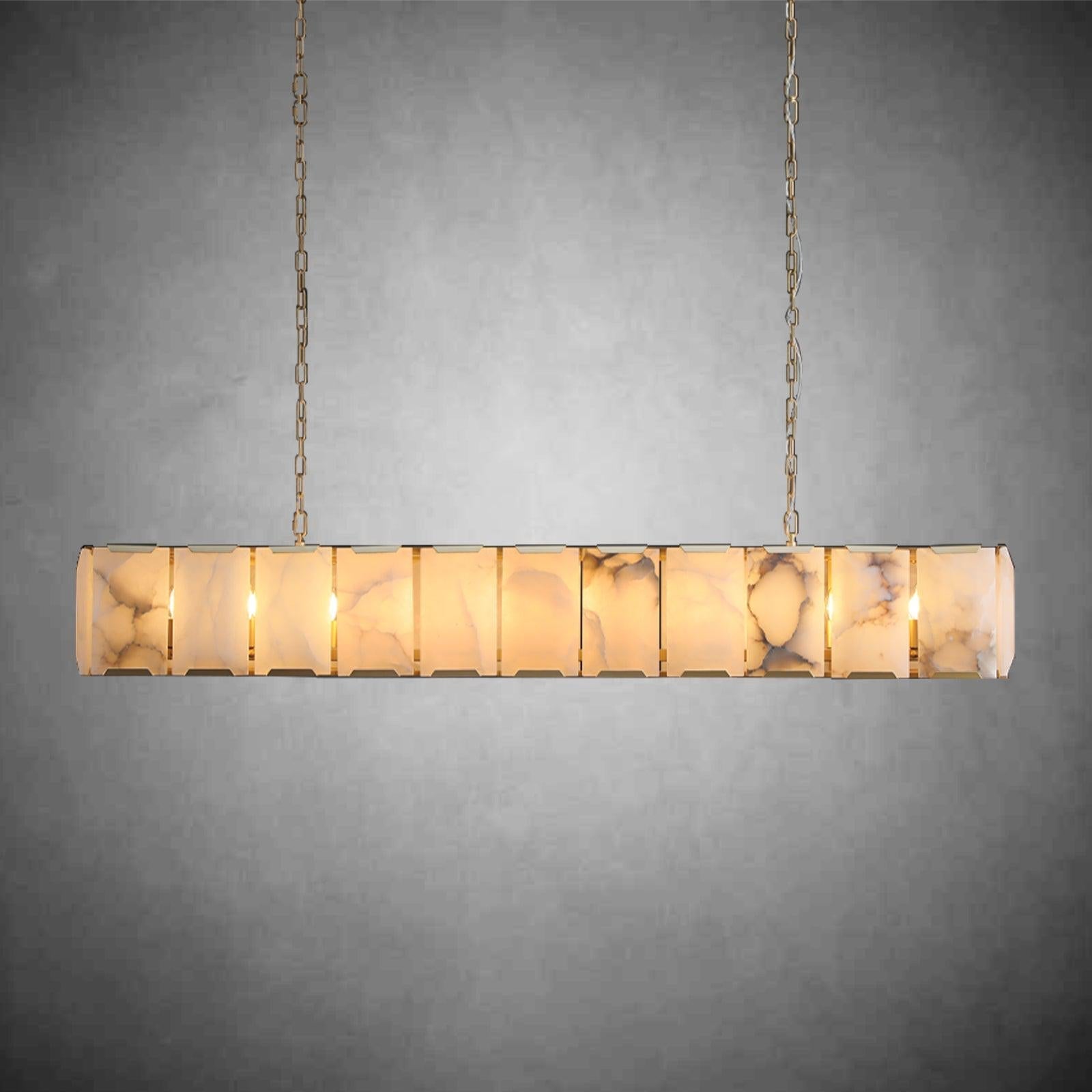 Harlew Calcite Rectangular Chandelier 42"54''62''74'' - GILDLAMPS