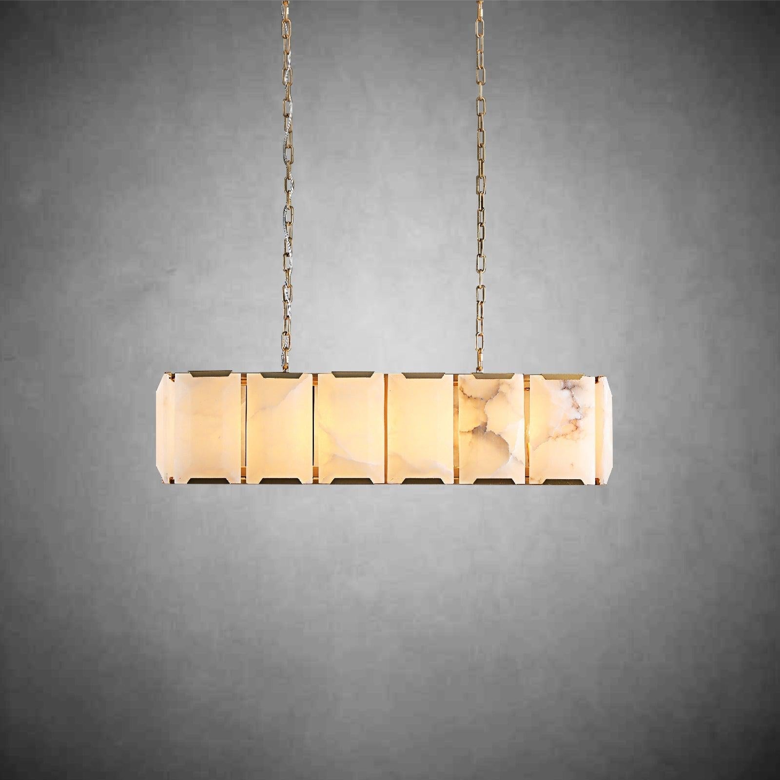 Harlew Calcite Rectangular Chandelier 42"54''62''74'' - GILDLAMPS