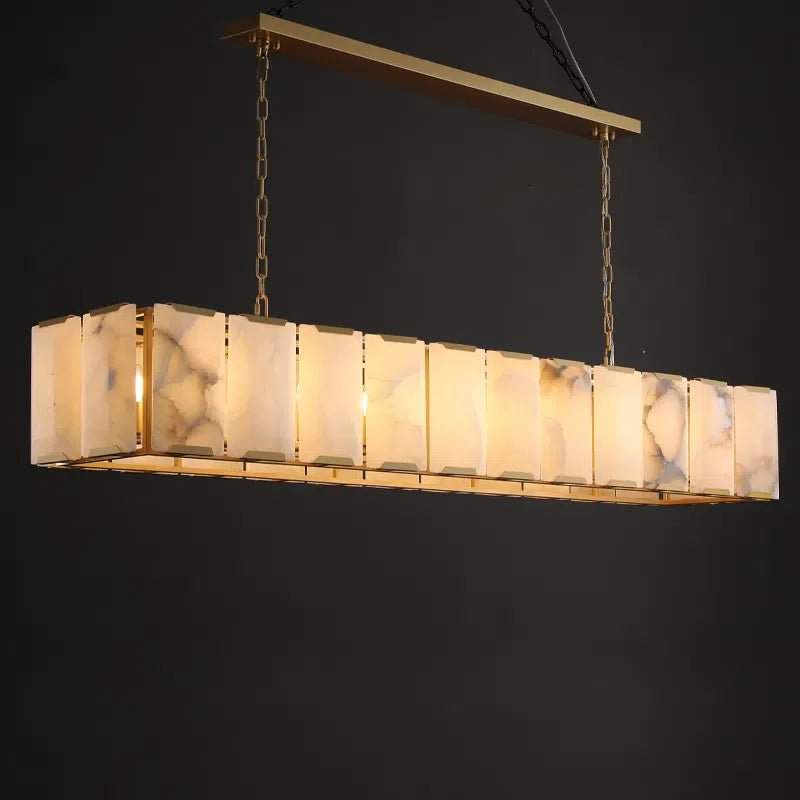 Harlew Calcite Rectangular Chandelier 42"54''62''74'' - GILDLAMPS