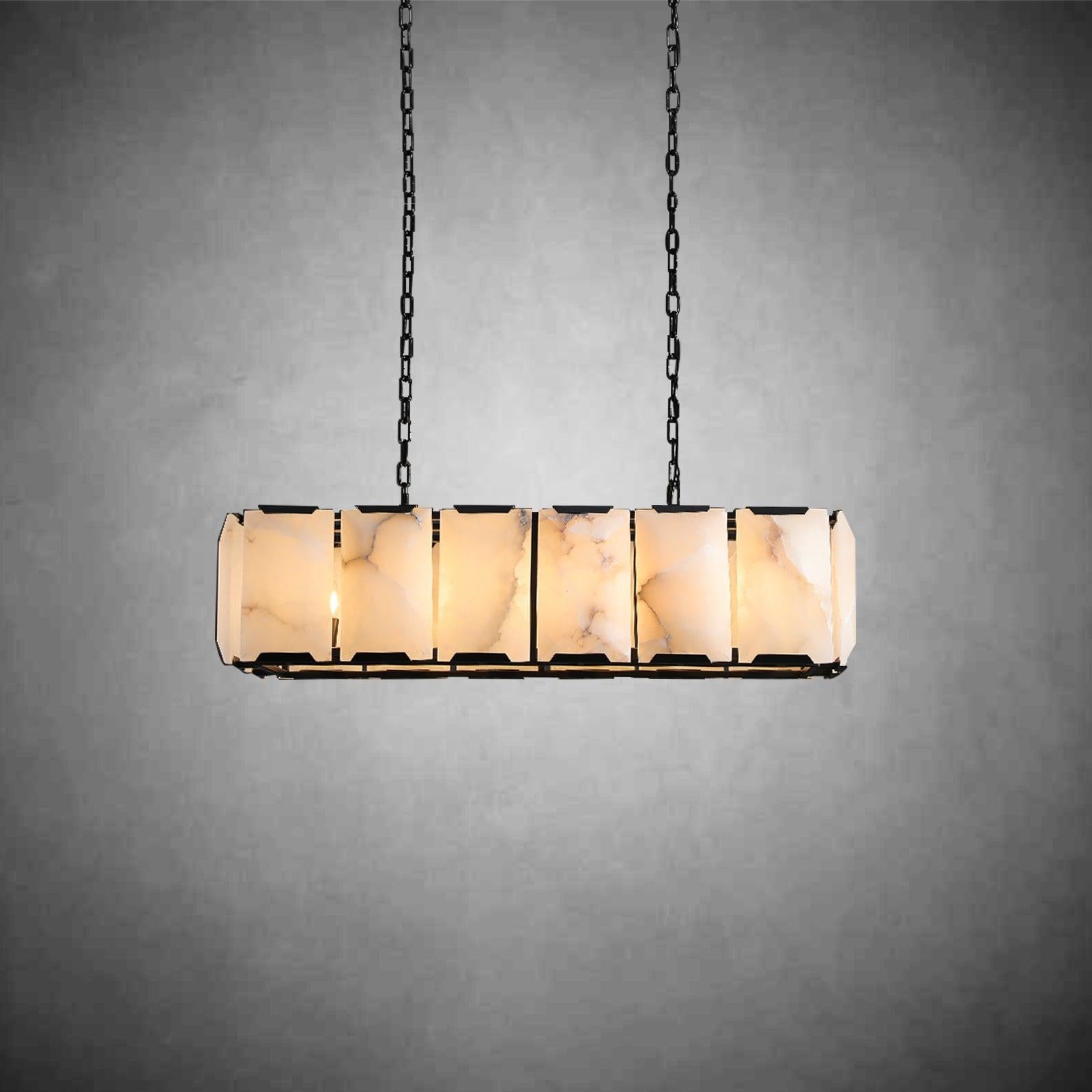 Harlew Calcite Rectangular Chandelier 42"54''62''74'' - GILDLAMPS