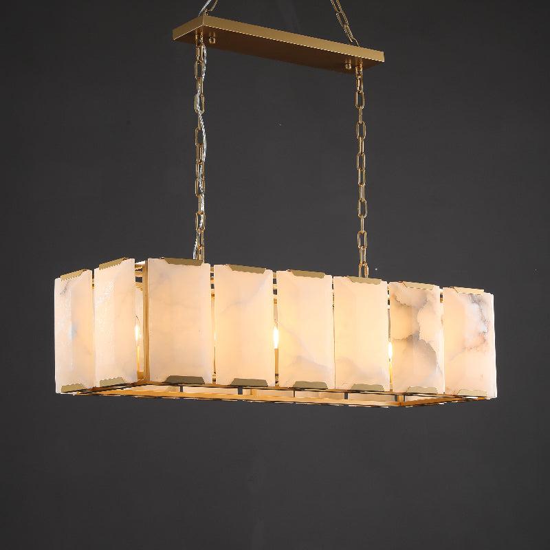 Harlew Calcite Rectangular Chandelier 42"54''62''74'' - GILDLAMPS