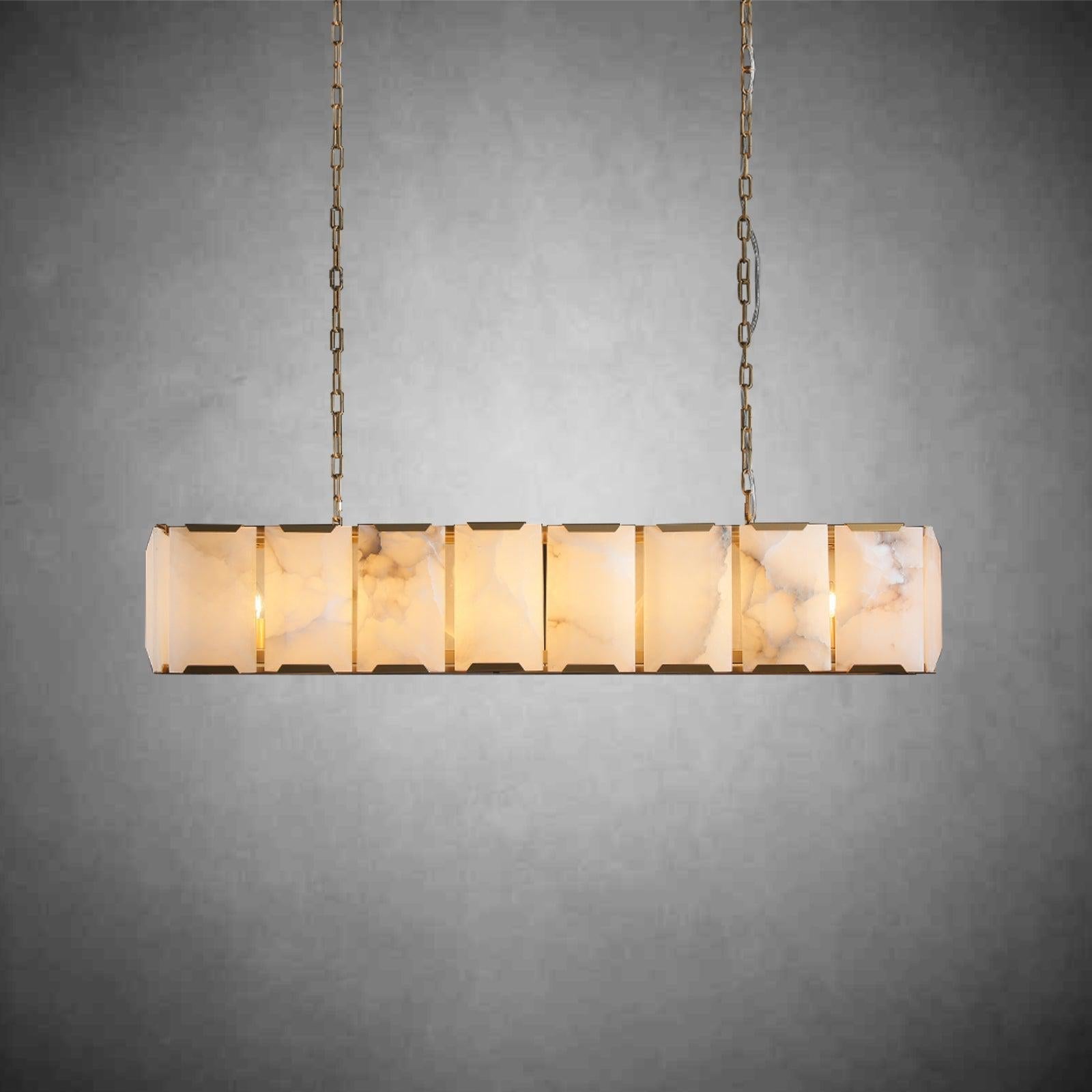 Harlew Calcite Rectangular Chandelier 42"54''62''74'' - GILDLAMPS