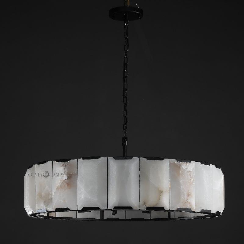 Harlew Calcite Round Chandelier 19"31''43''60'' - GILDLAMPS