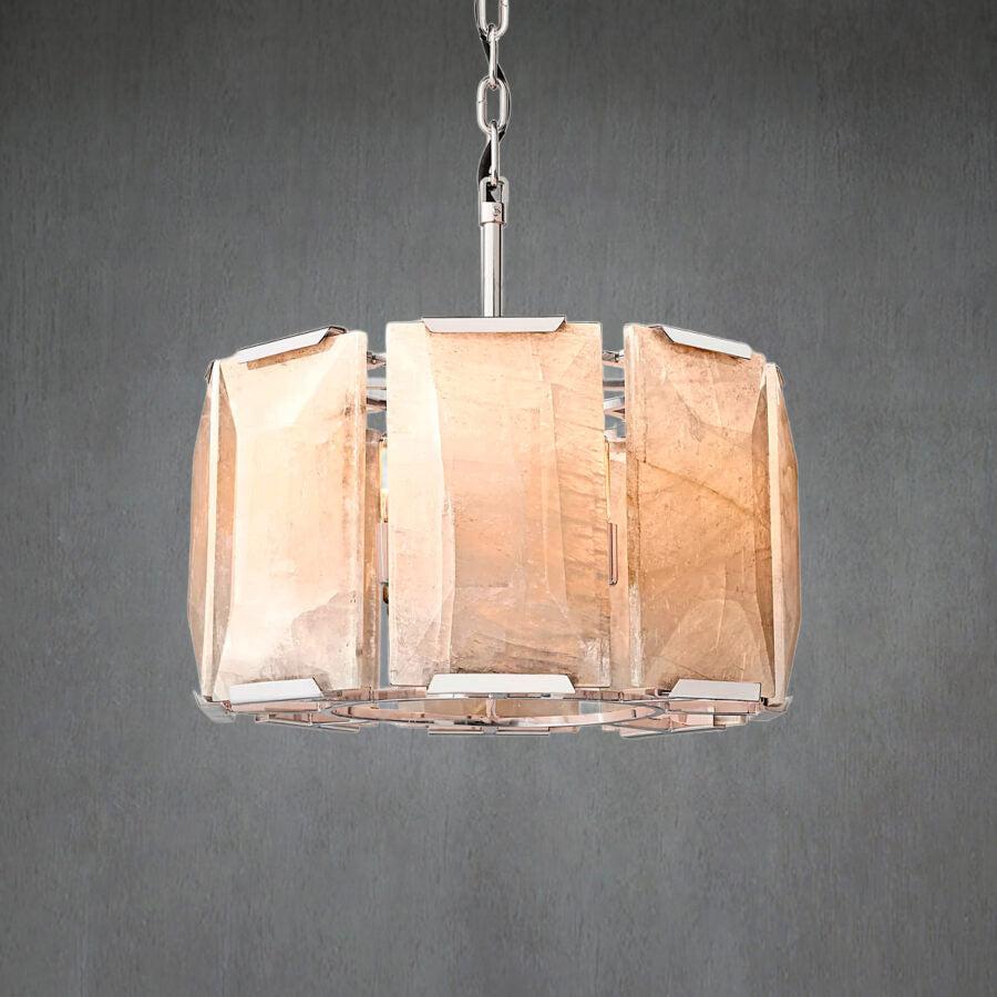 Harlew Calcite Round Chandelier 19"31''43''60'' - GILDLAMPS