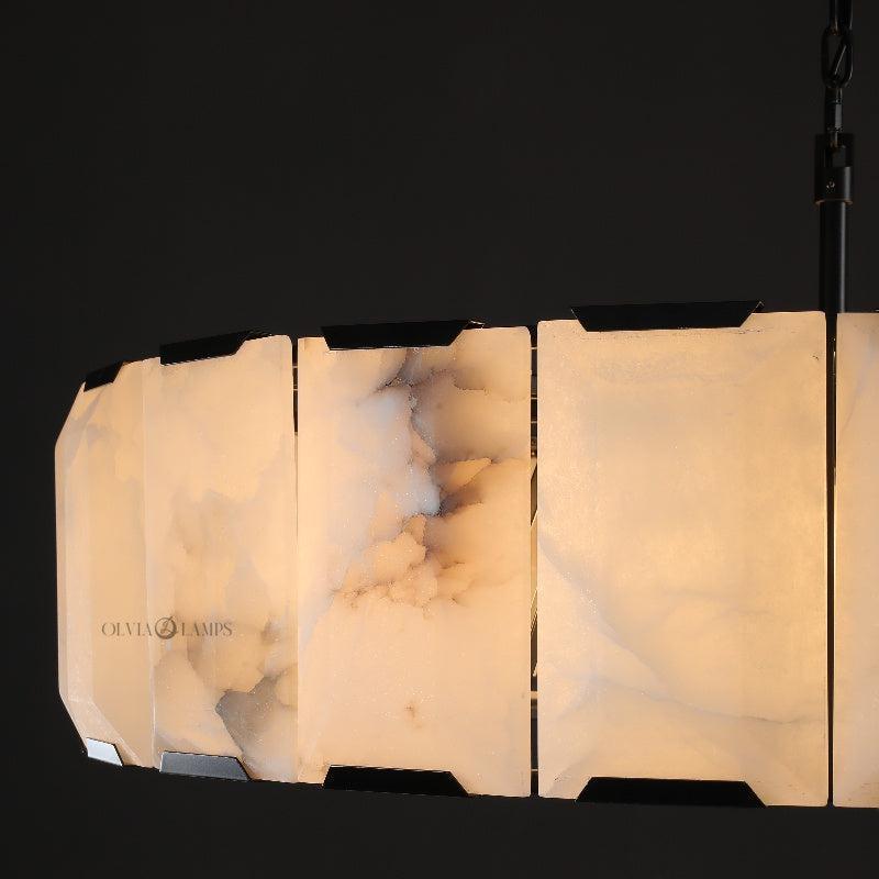 Harlew Calcite Round Chandelier 19"31''43''60'' - GILDLAMPS
