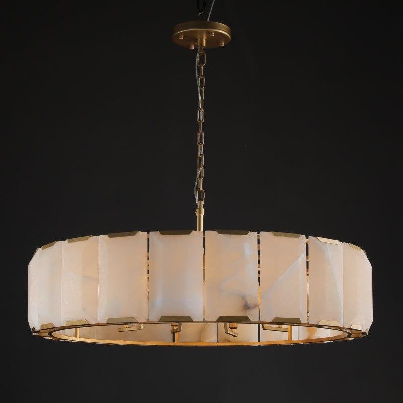 Harlew Calcite Round Chandelier 19"31''43''60'' - GILDLAMPS