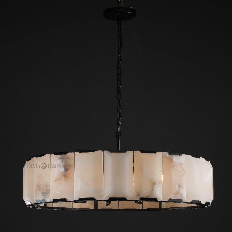 Harlew Calcite Round Chandelier 19"31''43''60'' - GILDLAMPS
