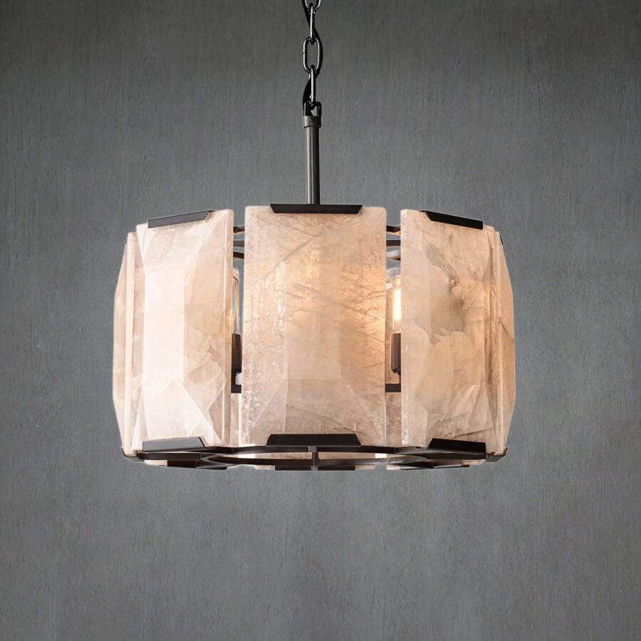 Harlew Calcite Round Chandelier 19"31''43''60'' - GILDLAMPS