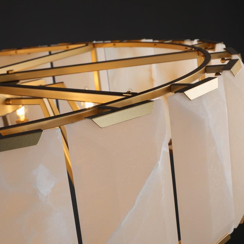 Harlew Calcite Round Chandelier 19"31''43''60'' - GILDLAMPS