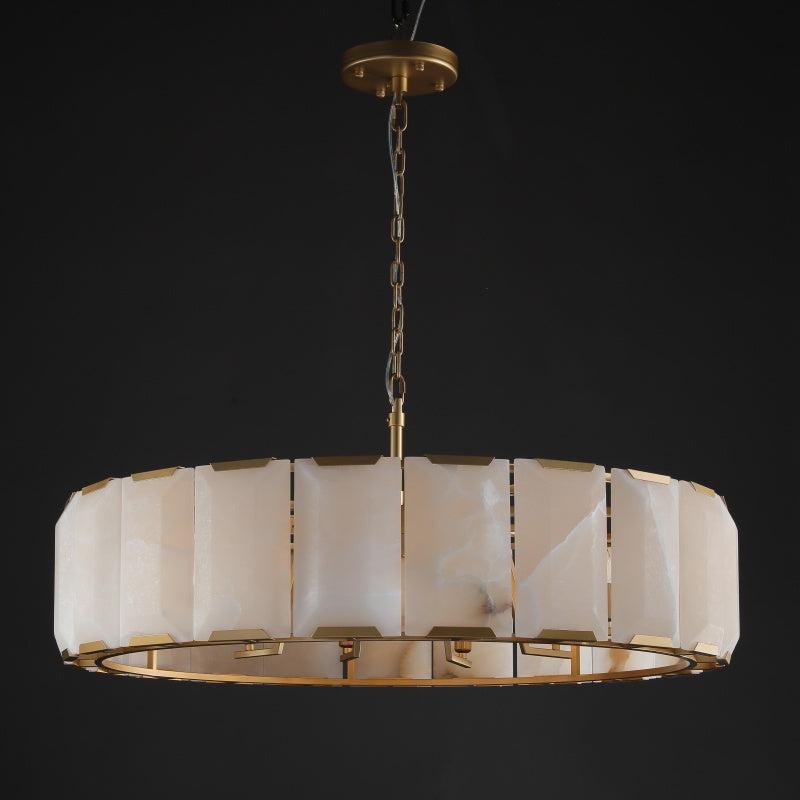 Harlew Calcite Round Chandelier 19"31''43''60'' - GILDLAMPS