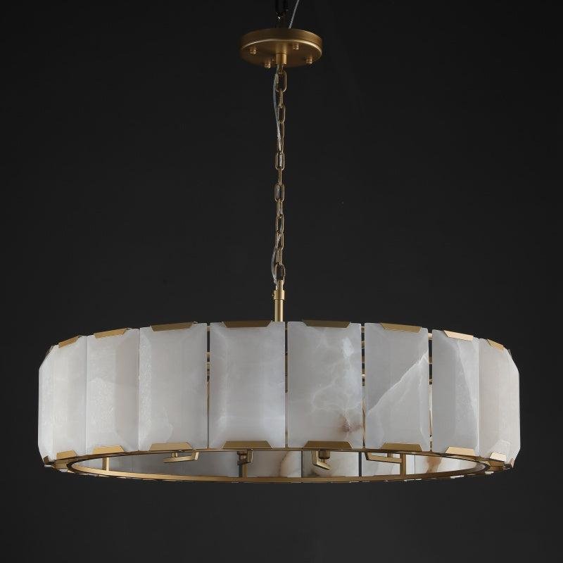 Harlew Calcite Round Chandelier 19"31''43''60'' - GILDLAMPS